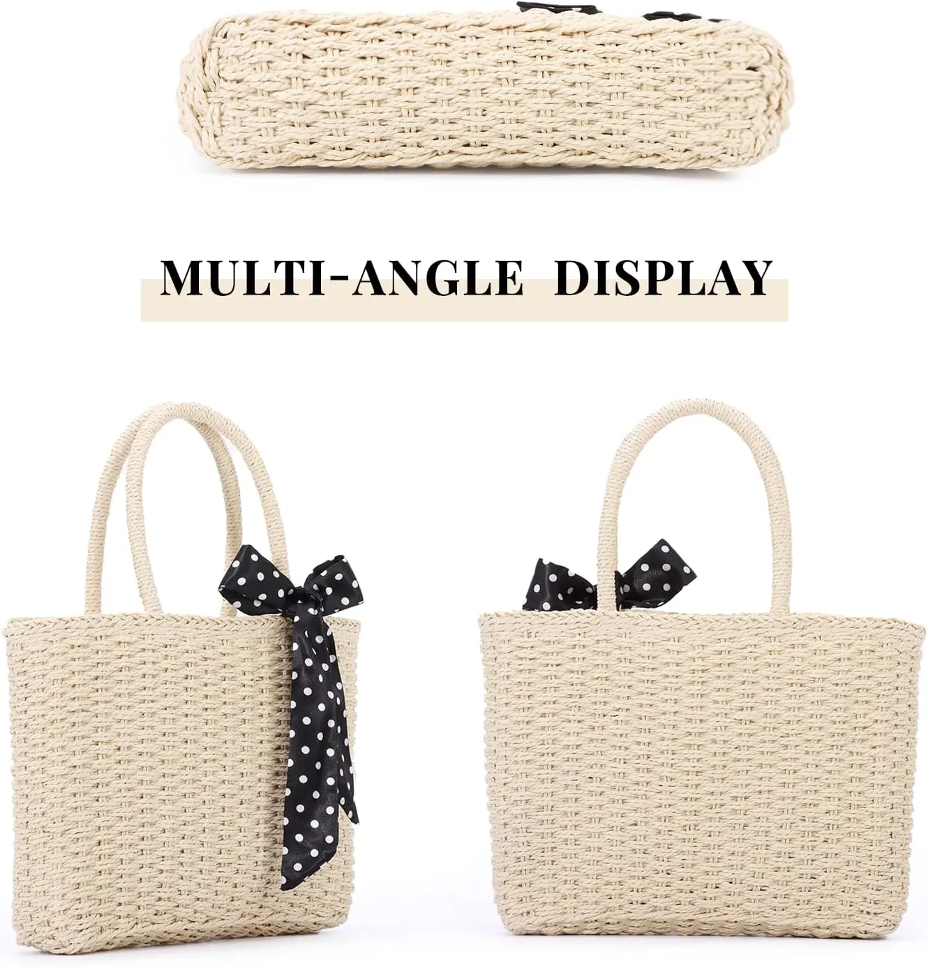 SUKUTU Straw Top-handle Handbag for Women Summer Beach Ratten Tote Bag Handmade Weaving Satchel
