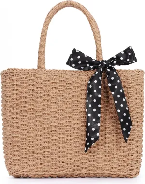 SUKUTU Straw Top-handle Handbag for Women Summer Beach Ratten Tote Bag Handmade Weaving Satchel