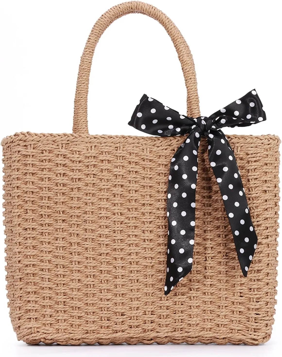 SUKUTU Straw Top-handle Handbag for Women Summer Beach Ratten Tote Bag Handmade Weaving Satchel