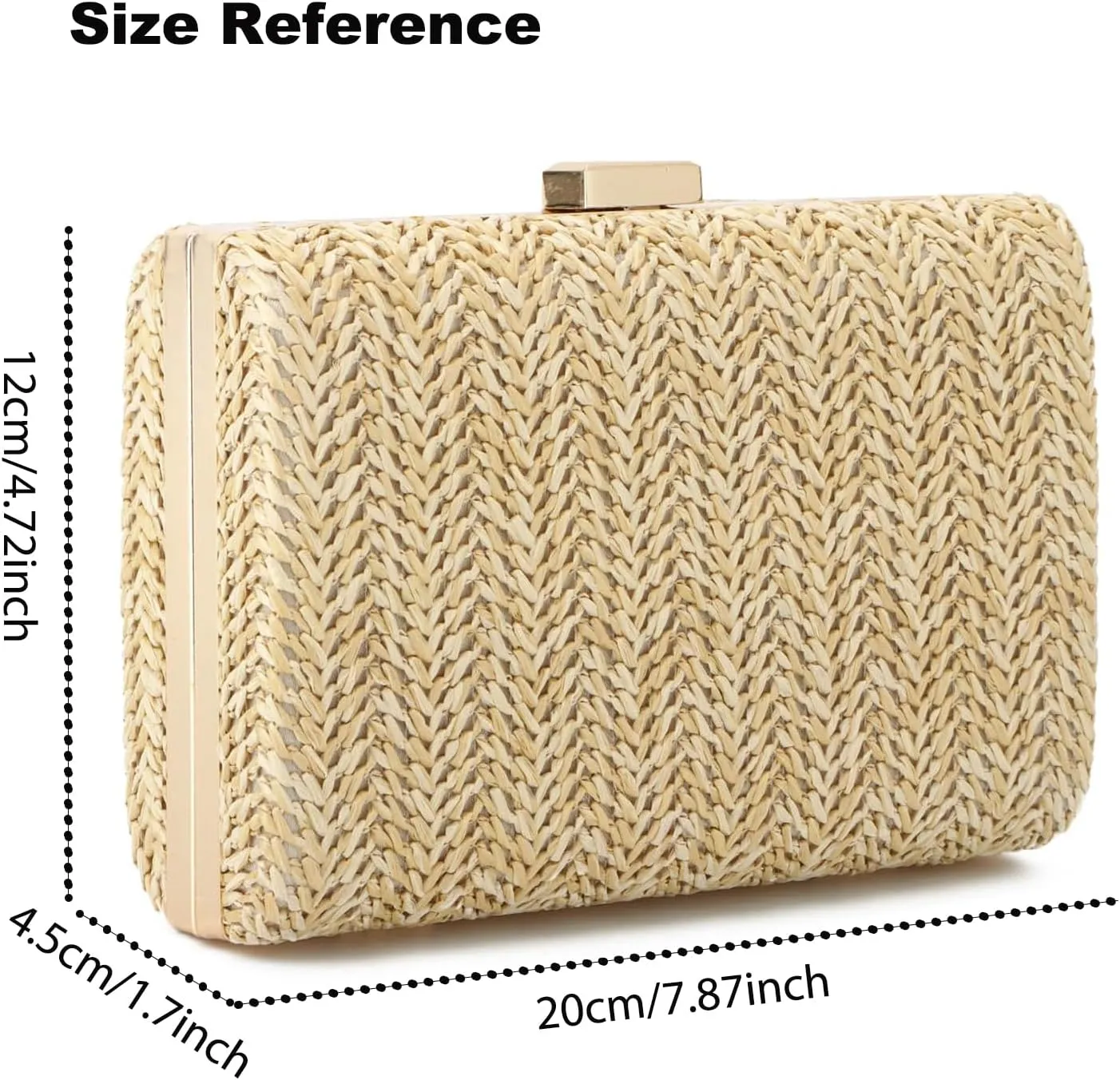 Summer Straw Clutch Purses for Women, Raffia Woven Crossbody Handbags, Evening Bag for Party Wedding