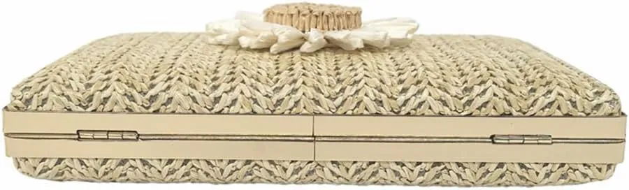 Sunflower Straw Clutch Purse for Women Summer Beach Purse Floral Woven Evening Clutch for Formal Party Travel