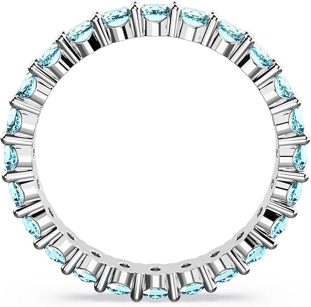 SWAROVSKI Matrix Crystal Ring Collection, Round Cut, Prong Setting, Rhodium Finish