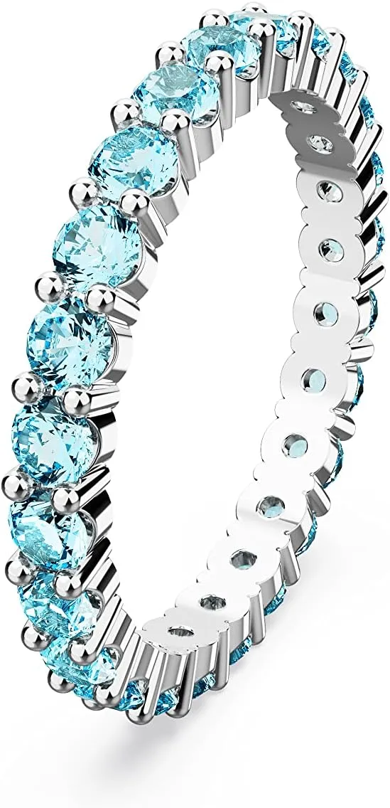 SWAROVSKI Matrix Crystal Ring Collection, Round Cut, Prong Setting, Rhodium Finish