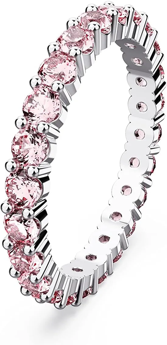 SWAROVSKI Matrix Crystal Ring Collection, Round Cut, Prong Setting, Rhodium Finish