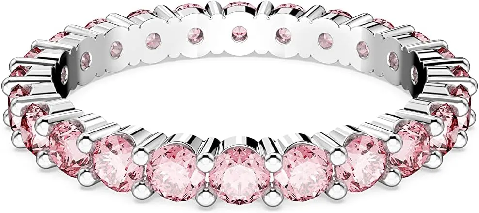SWAROVSKI Matrix Crystal Ring Collection, Round Cut, Prong Setting, Rhodium Finish