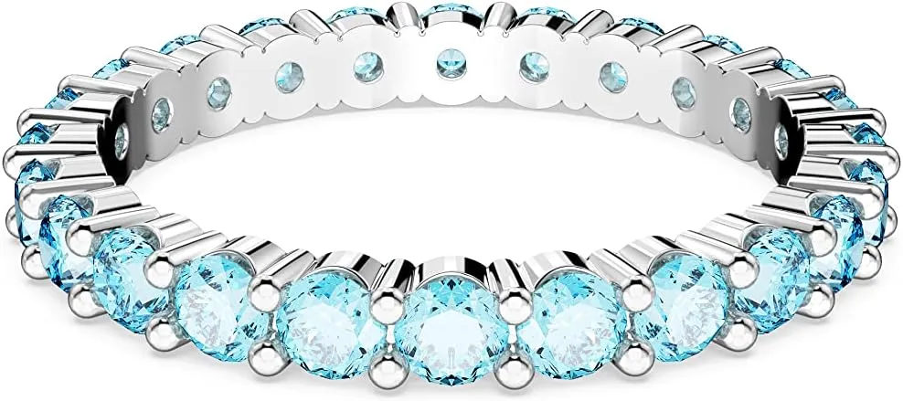 SWAROVSKI Matrix Crystal Ring Collection, Round Cut, Prong Setting, Rhodium Finish