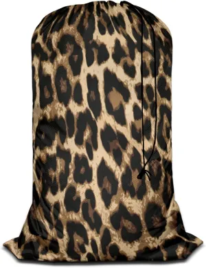 Swono Laundry Bag Drawstring Closure Classic Leopard Print Exotic Safari Animal Skin Print Heavy Duty Laundry Portable for Home Dorm Room Essentials for Travel Camp, Wildlife