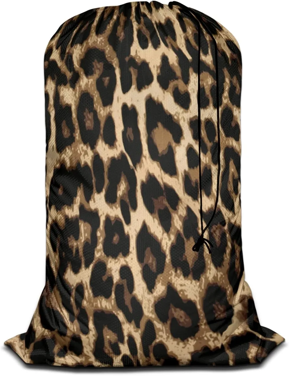 Swono Laundry Bag Drawstring Closure Classic Leopard Print Exotic Safari Animal Skin Print Heavy Duty Laundry Portable for Home Dorm Room Essentials for Travel Camp, Wildlife