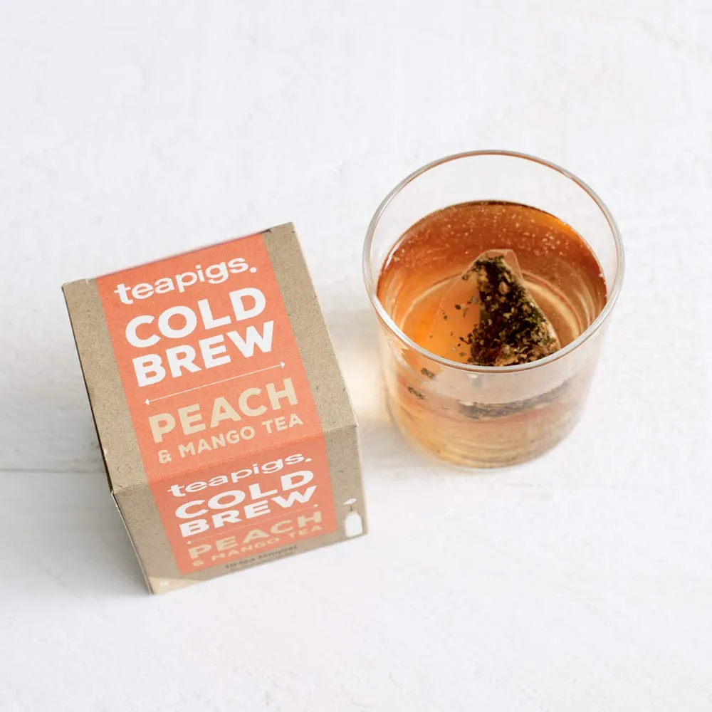 Teapigs Peach And Mango Cold Brew Made With Whole Fruit (6 Packs of 10 Tea Bags)