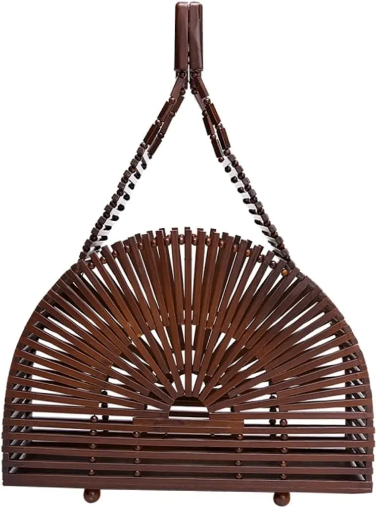TENDYCOCO Vintage Tote Bag Handbags for Women Shoulder Bags Purse Tote Retro Shoulder Bag Bamboo Handbag Bamboo