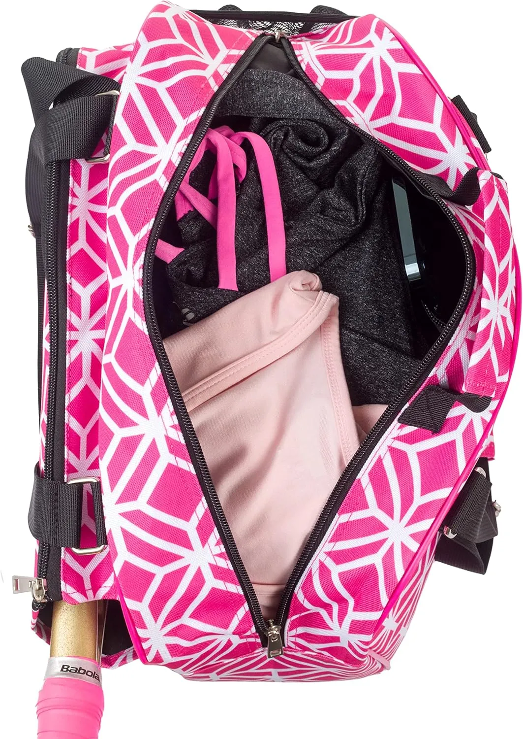 Thorza Pickleball Bag for Women with Paddle Holder, Mesh Side Pocket, Large Inner Storage, Carry Handle, and Adjustable Shoulder Strap, Sports Equipment for Amateurs and Pros