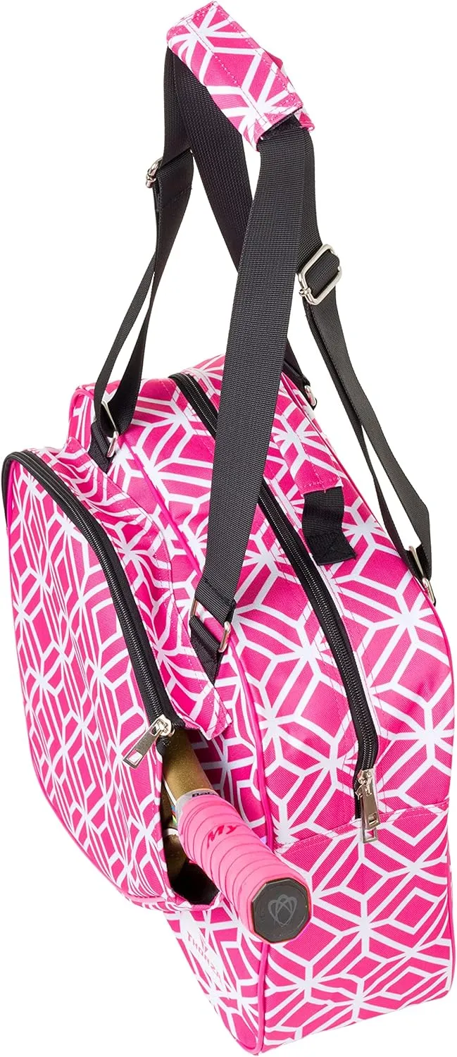 Thorza Pickleball Bag for Women with Paddle Holder, Mesh Side Pocket, Large Inner Storage, Carry Handle, and Adjustable Shoulder Strap, Sports Equipment for Amateurs and Pros