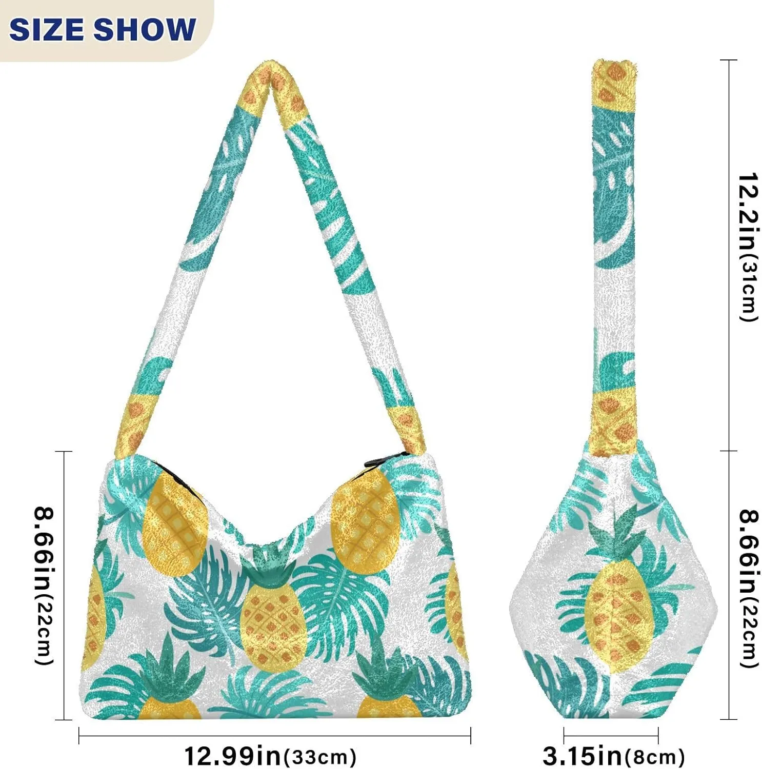 Three Tulips Plush Bag, Crossbody Bookbag for Women, Autumn Handbags