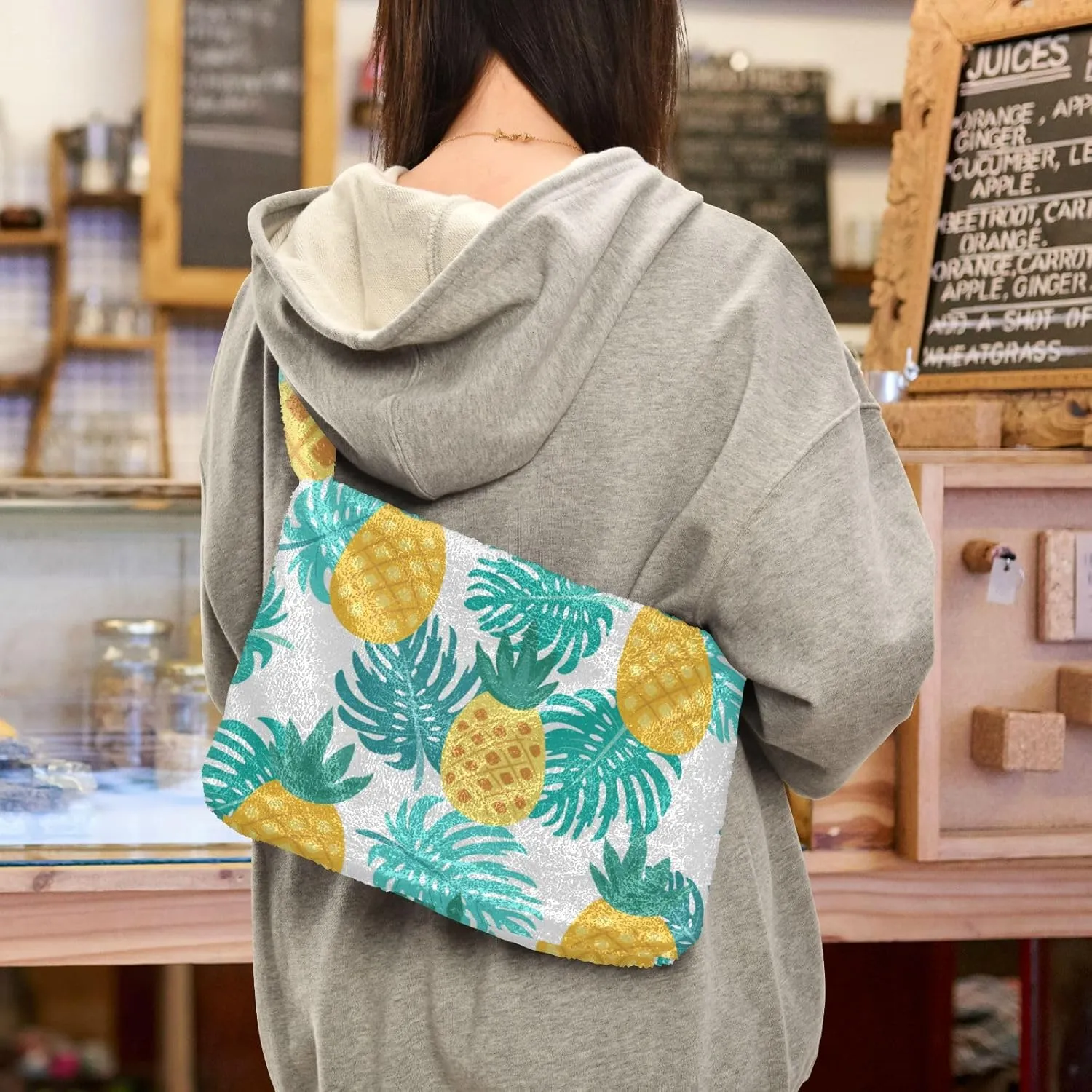 Three Tulips Plush Bag, Crossbody Bookbag for Women, Autumn Handbags