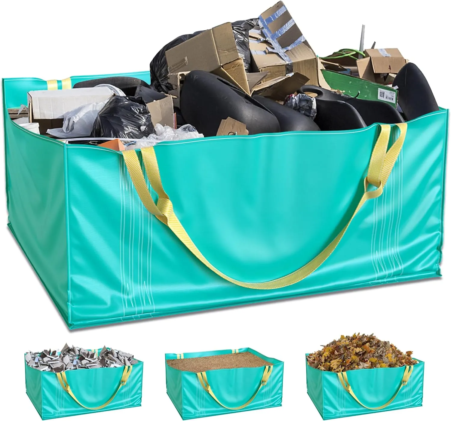 TidyFriend Dumpster Bag, Reusable Yard Waste Bags, Foldable Yard Waste Container, Trash Bag for Trash Management, Multiple Times Use During Renovations, Can Hold Up to 2,500 lbs