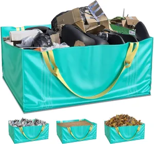 TidyFriend Dumpster Bag, Reusable Yard Waste Bags, Foldable Yard Waste Container, Trash Bag for Trash Management, Multiple Times Use During Renovations, Can Hold Up to 2,500 lbs