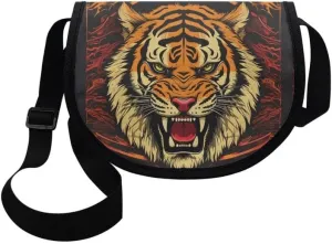 Tie-Die Graffiti Women's Large Tote Bag Fluid Painting Messenger Bag Tiger Head Shoulder Bags for Travel College