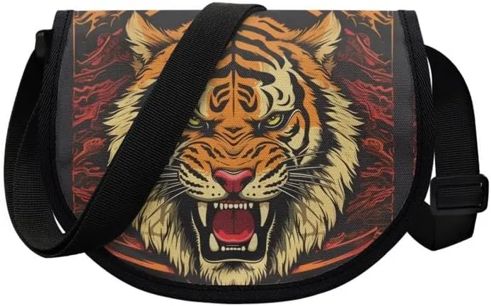 Tie-Die Graffiti Women's Large Tote Bag Fluid Painting Messenger Bag Tiger Head Shoulder Bags for Travel College