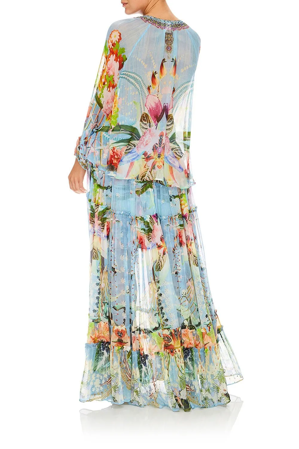 TIE FRONT HIGH LOW HEM BLOUSE THE STILL ABYSS