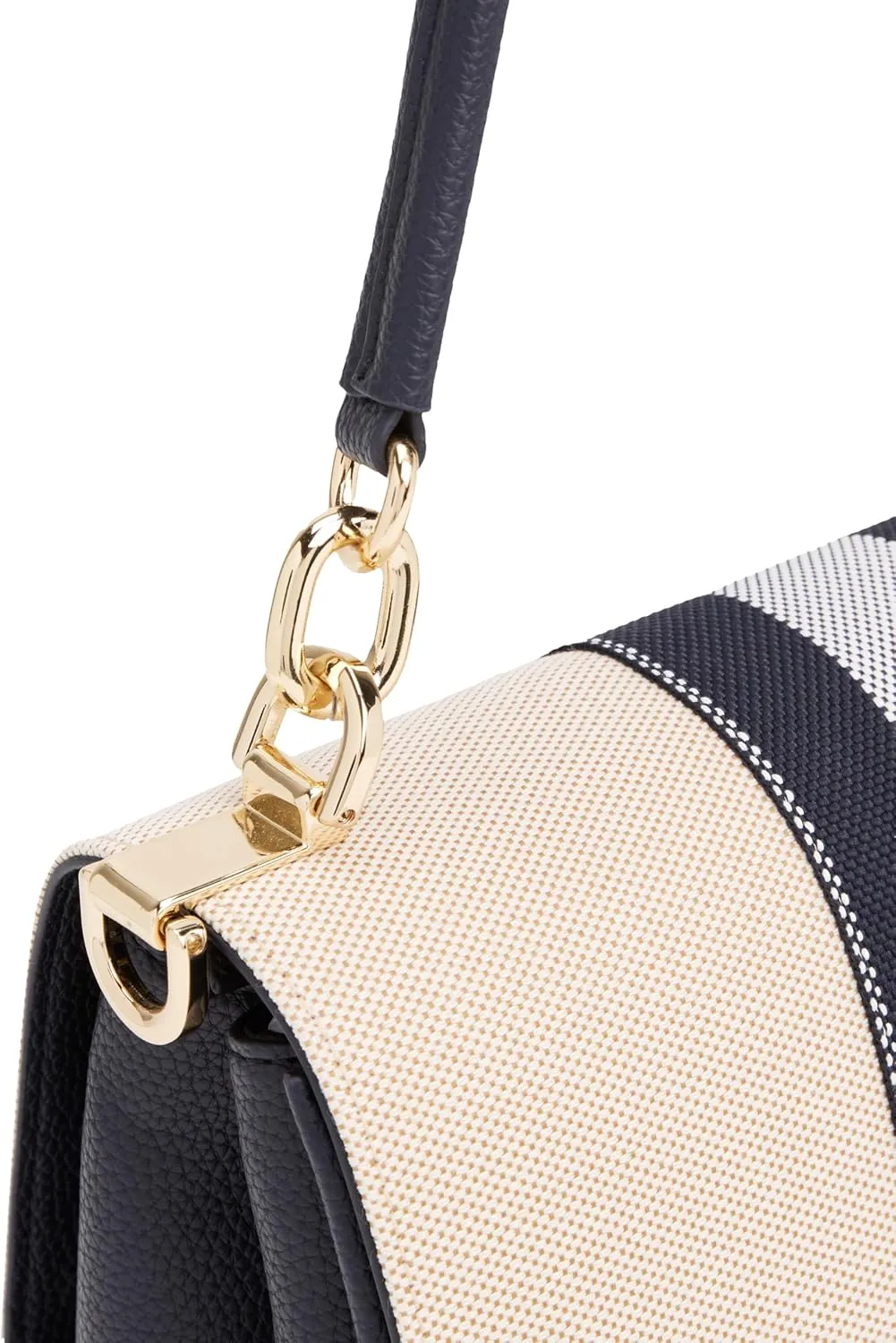 Tommy Hilfiger Leather Shoulder Bag with Removable Crossbody Strap