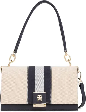 Tommy Hilfiger Leather Shoulder Bag with Removable Crossbody Strap