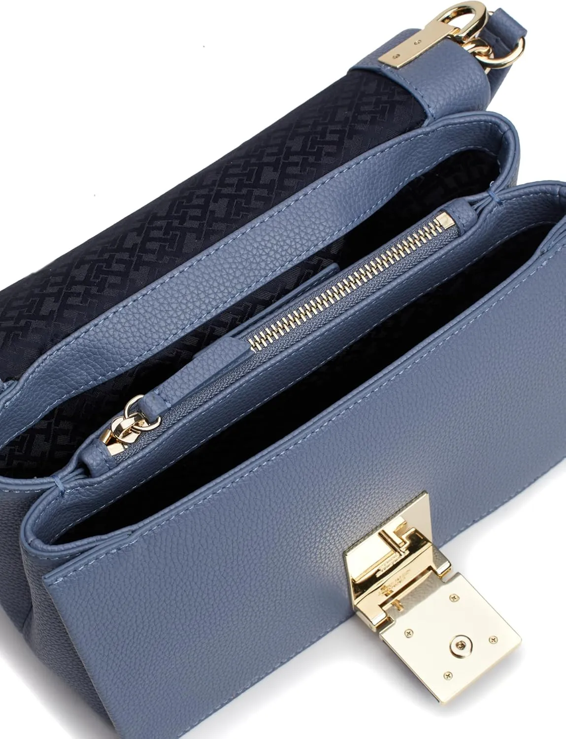 Tommy Hilfiger Leather Shoulder Bag with Removable Crossbody Strap
