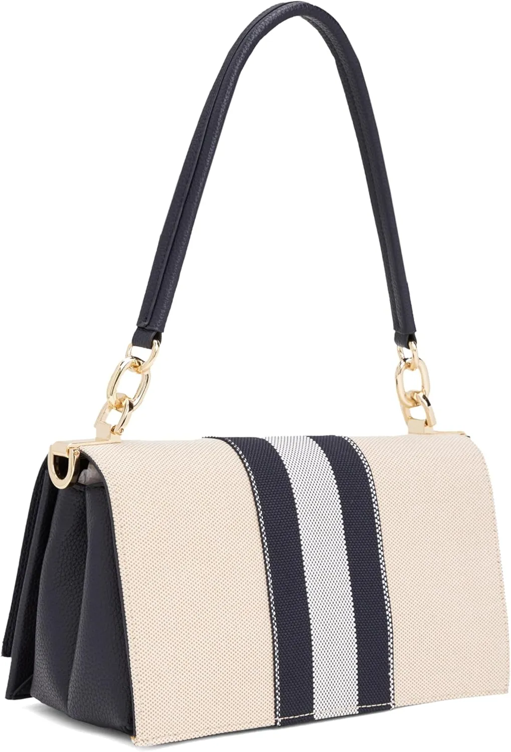 Tommy Hilfiger Leather Shoulder Bag with Removable Crossbody Strap