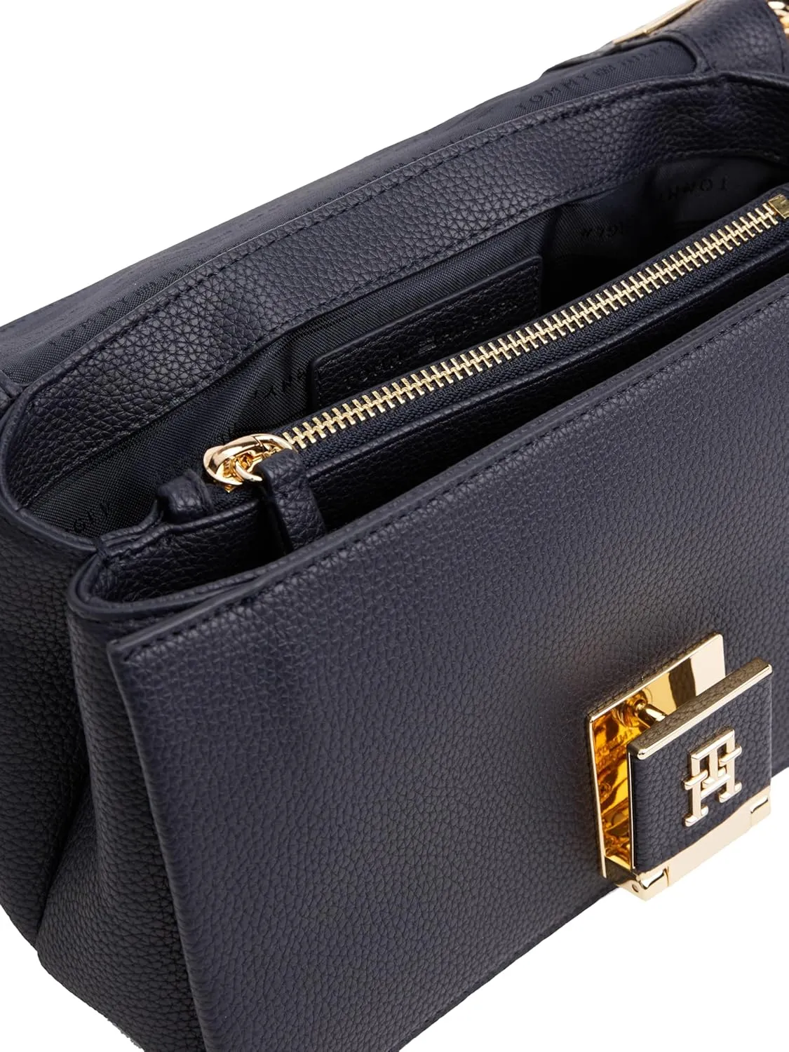 Tommy Hilfiger Leather Shoulder Bag with Removable Crossbody Strap