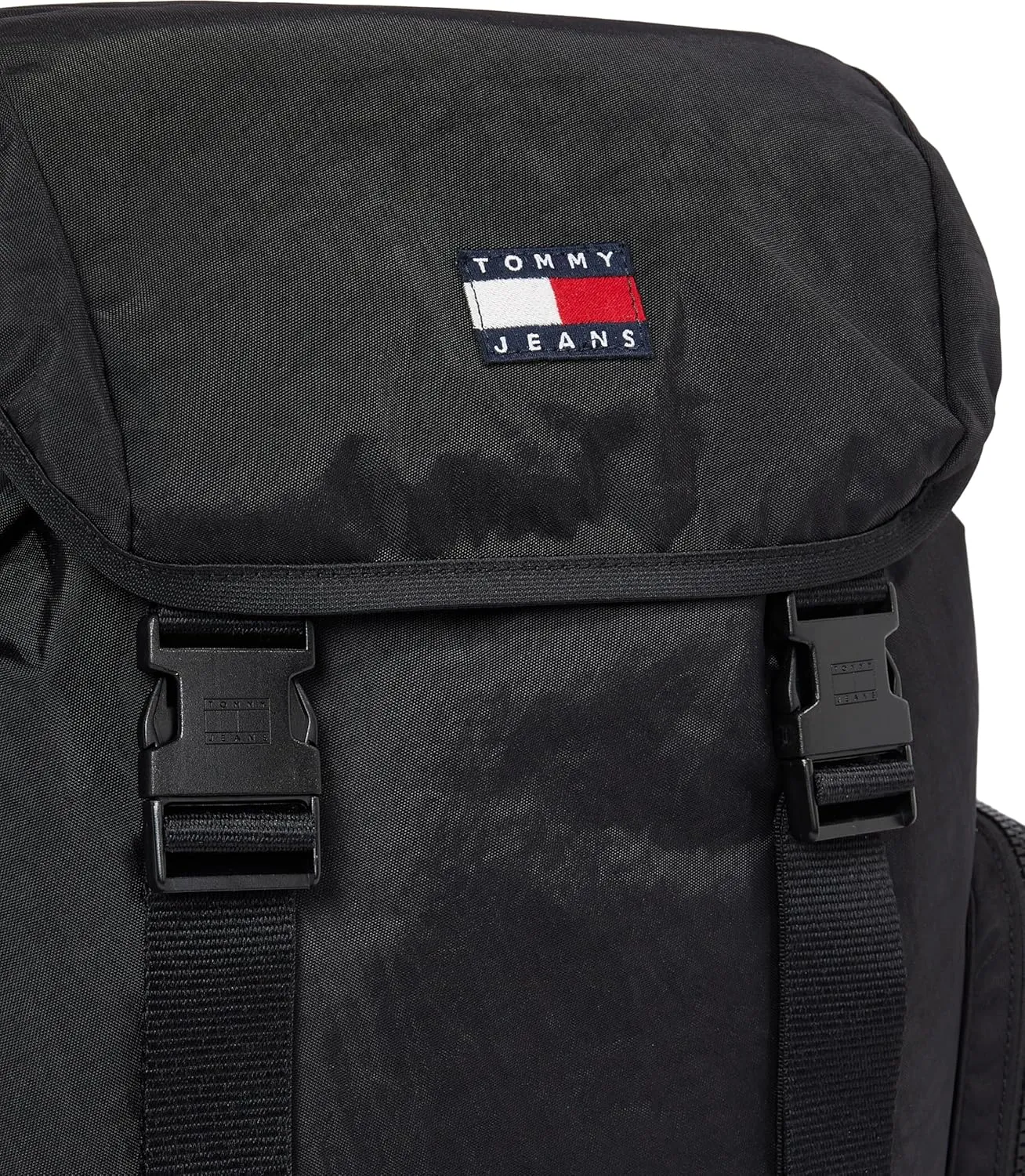 Tommy Jeans Men's Lightweight Daily Elevated Flap Backpack with Laptop Sleeve, Black, One Size