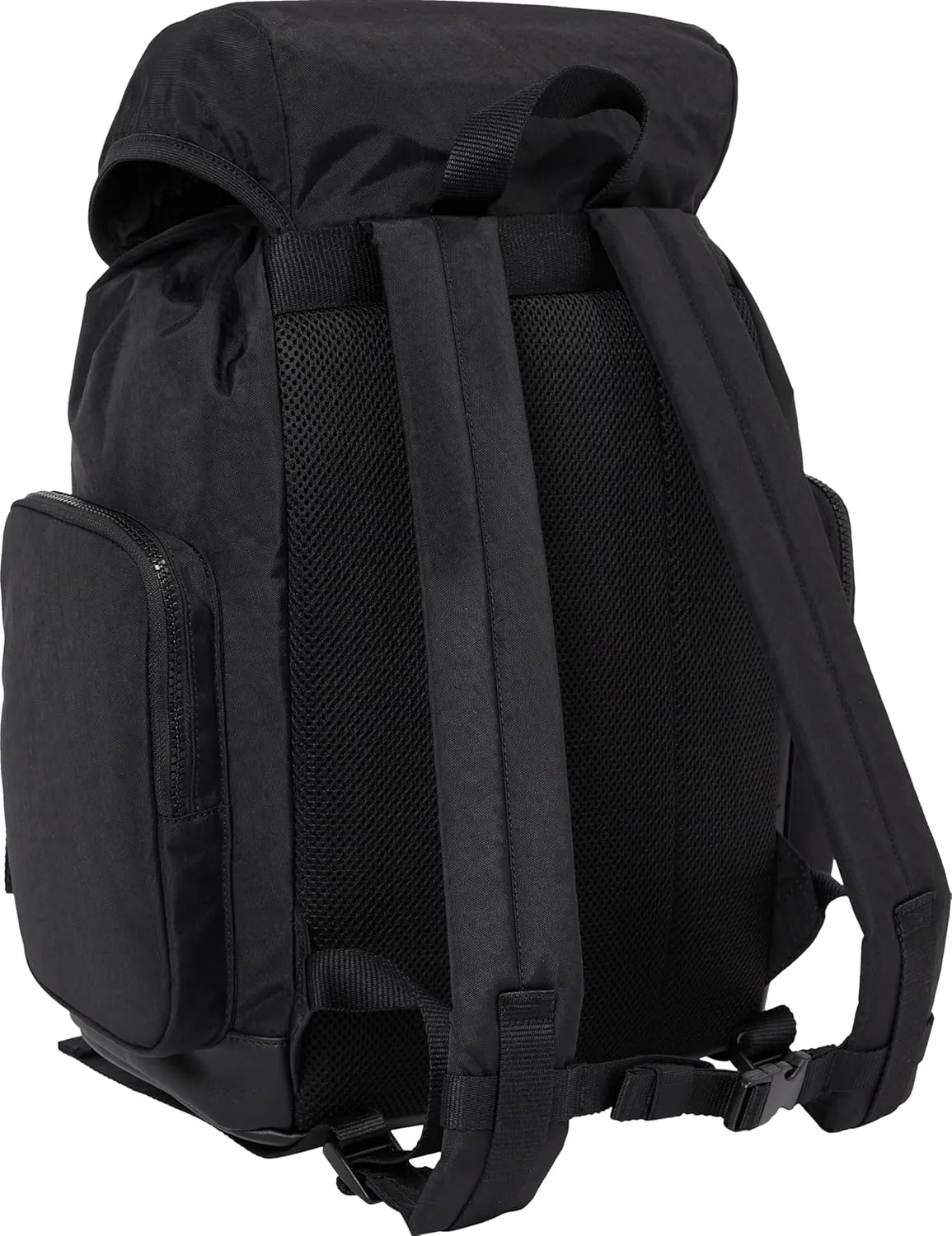 Tommy Jeans Men's Lightweight Daily Elevated Flap Backpack with Laptop Sleeve, Black, One Size