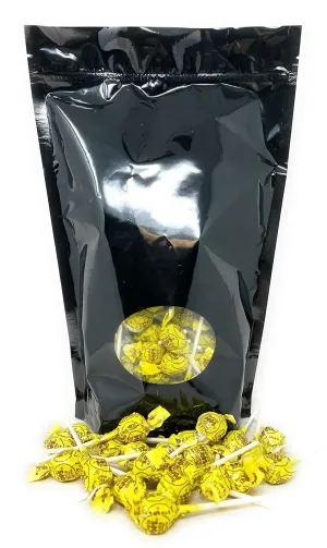 Tootsie Roll Banana Mini Pops Filled With Chewy Tootsie Roll Candy - Single Flavor Bulk Value Pack 75  Count Yellow Colored Lollipops Suckers In Resealable Bag 1 Lbs (16 Oz)