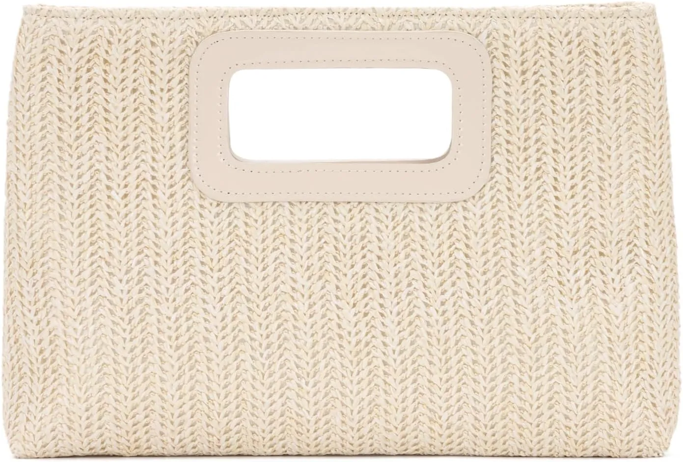 Top Handle Straw Clutch Handbag for Women Raffia Evening Bag Summer Beach Travel Bag With Chain