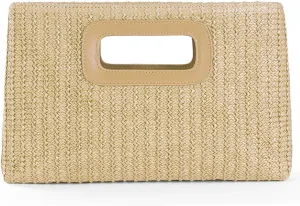 Top Handle Straw Clutch Purses for Women Summer Evening Handbag Vacation Handbags Raffia Woven Beach Bags