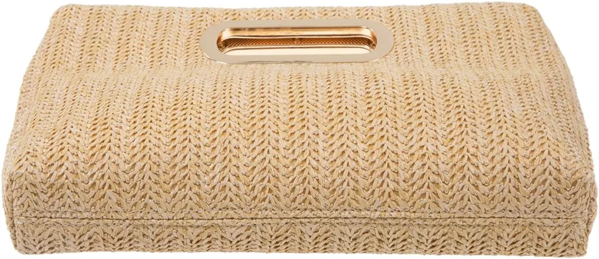 Top Handle Straw Clutch