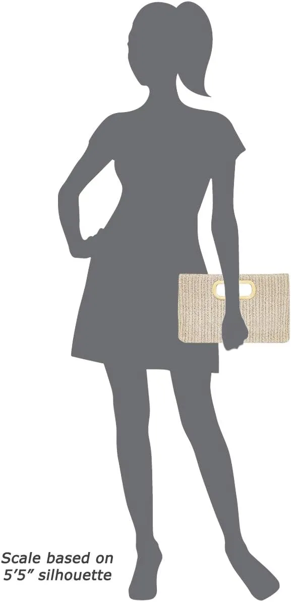 Top Handle Straw Clutch