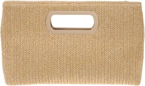 Top Handle Straw Clutch