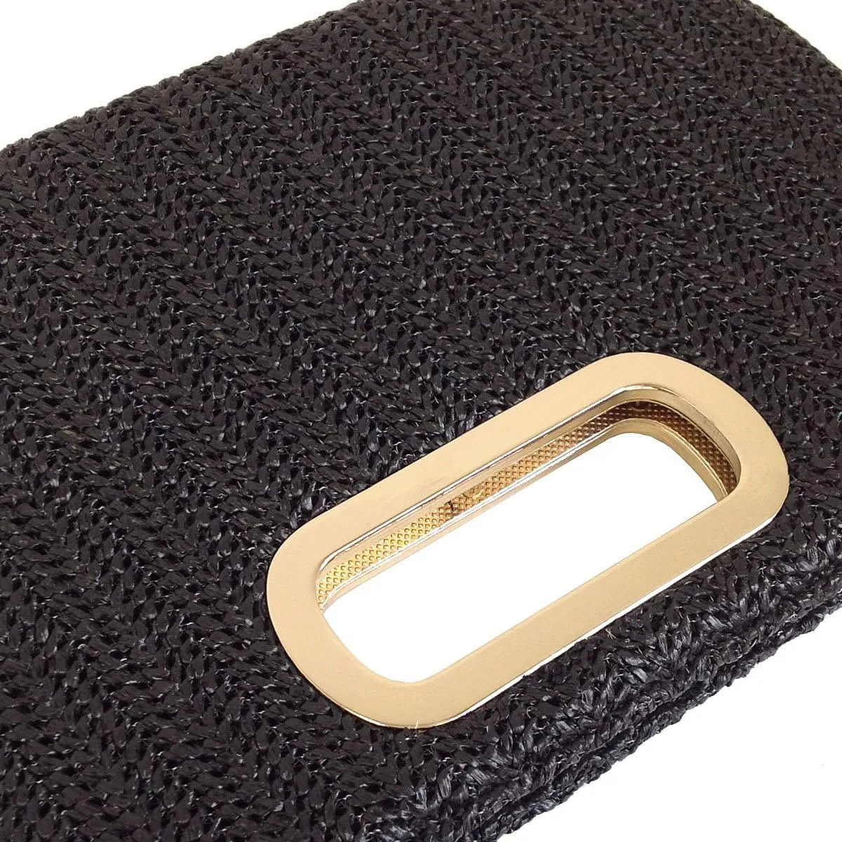 Top Handle Straw Clutch