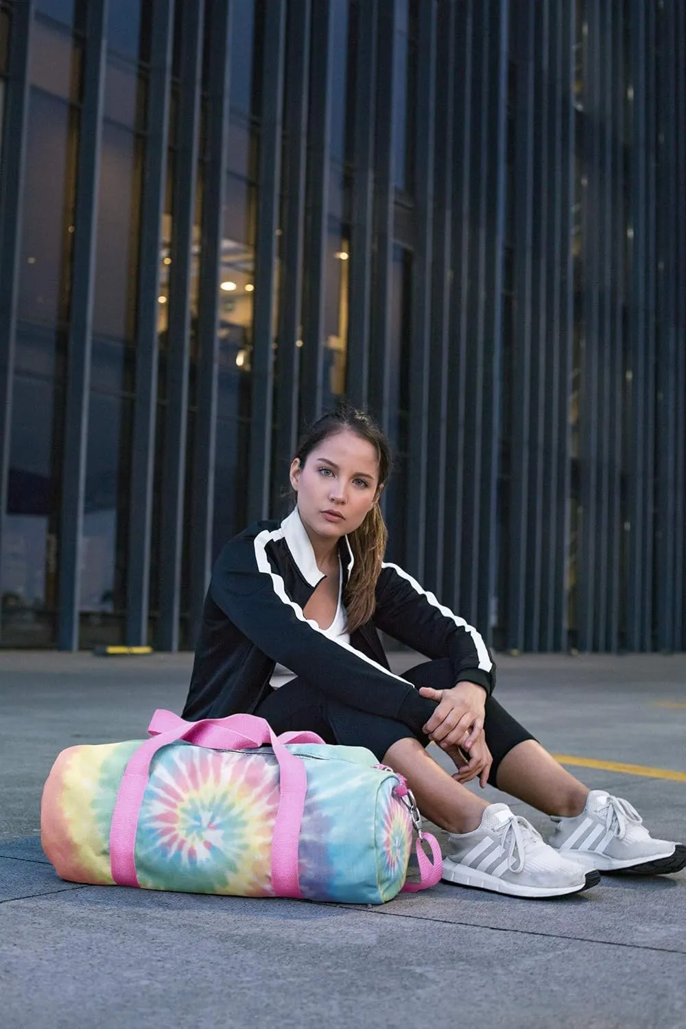 Top Trenz Duffel Bags - Pastel Tie Dye Canvas: Stylish 17" x 11" x 11" Carry-All for Vibrant Travel, Gym, and Overnight Adventures