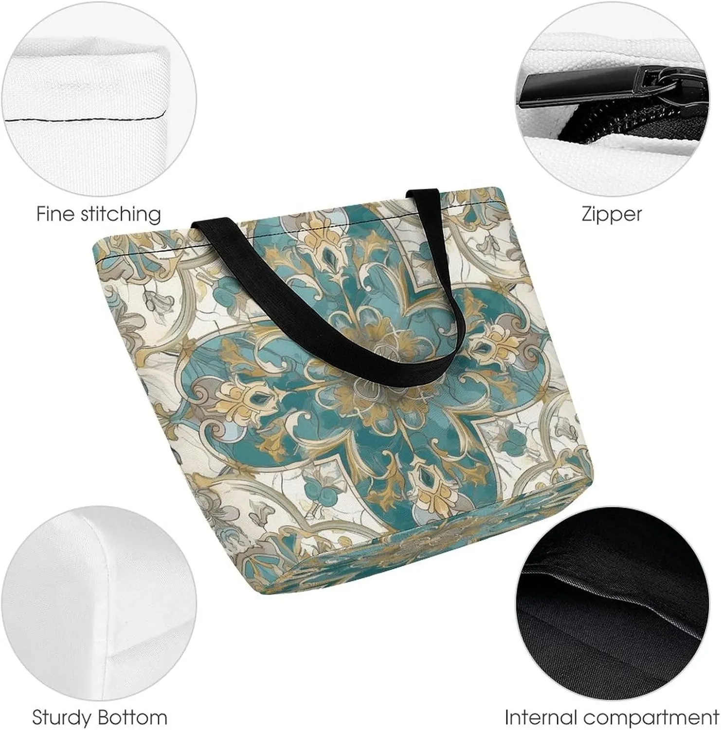 Tote Bag for Women Grocery Bag Exotic Patterns Foldable Shopping Bags Reusable Large Tote Bag