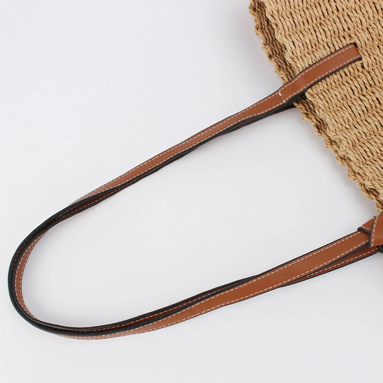 Tote Handbag Women Straw Beach Bag Retro Woven Summer Beach Purse Handmade Shoulder Bag Vacation Holiday