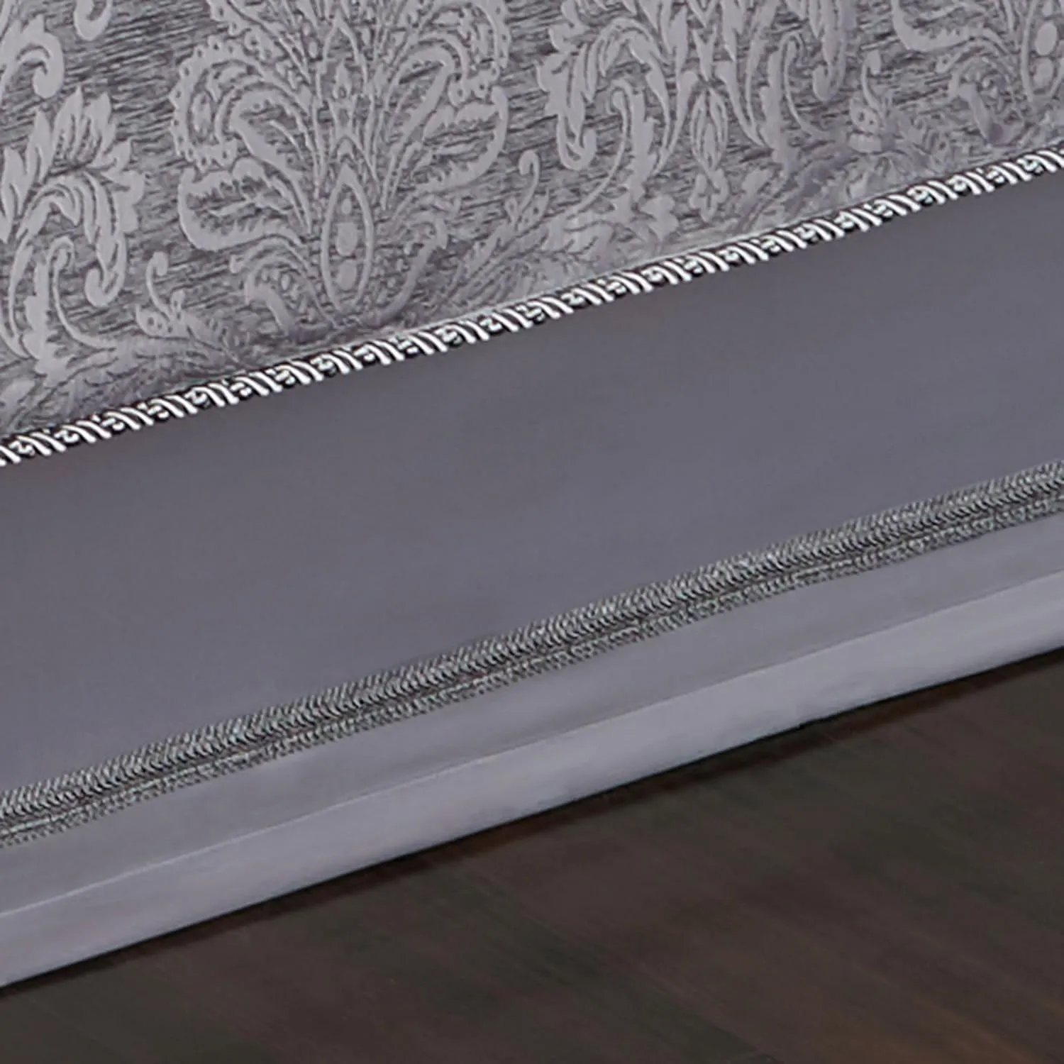 Touch of Class Camelot Luxury Bedding | Soothing Warm Gray | Matte Satin Damask on Richly Textured Jacquard-Woven Chenille 4 Piece Set Includes Queen Comforter, Bedskirt, and 2 Standard Shams