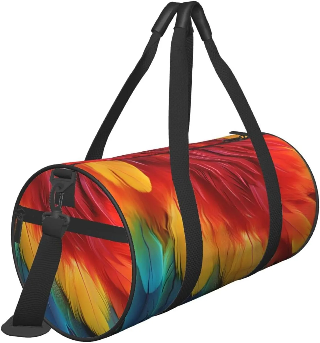 Travel Duffel Bag Fantastic Parrot Feather Weekender Overnight Bag For Men Women Large Capacity Sports Gym Bag Canvas Carry On Tote Bags For Travel Yoga