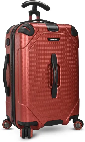 Traveler's Choice Maxporter II Hardside Polycarbonate Suitcase with Spinner Wheels, Red, 22" Carry-On Luggage