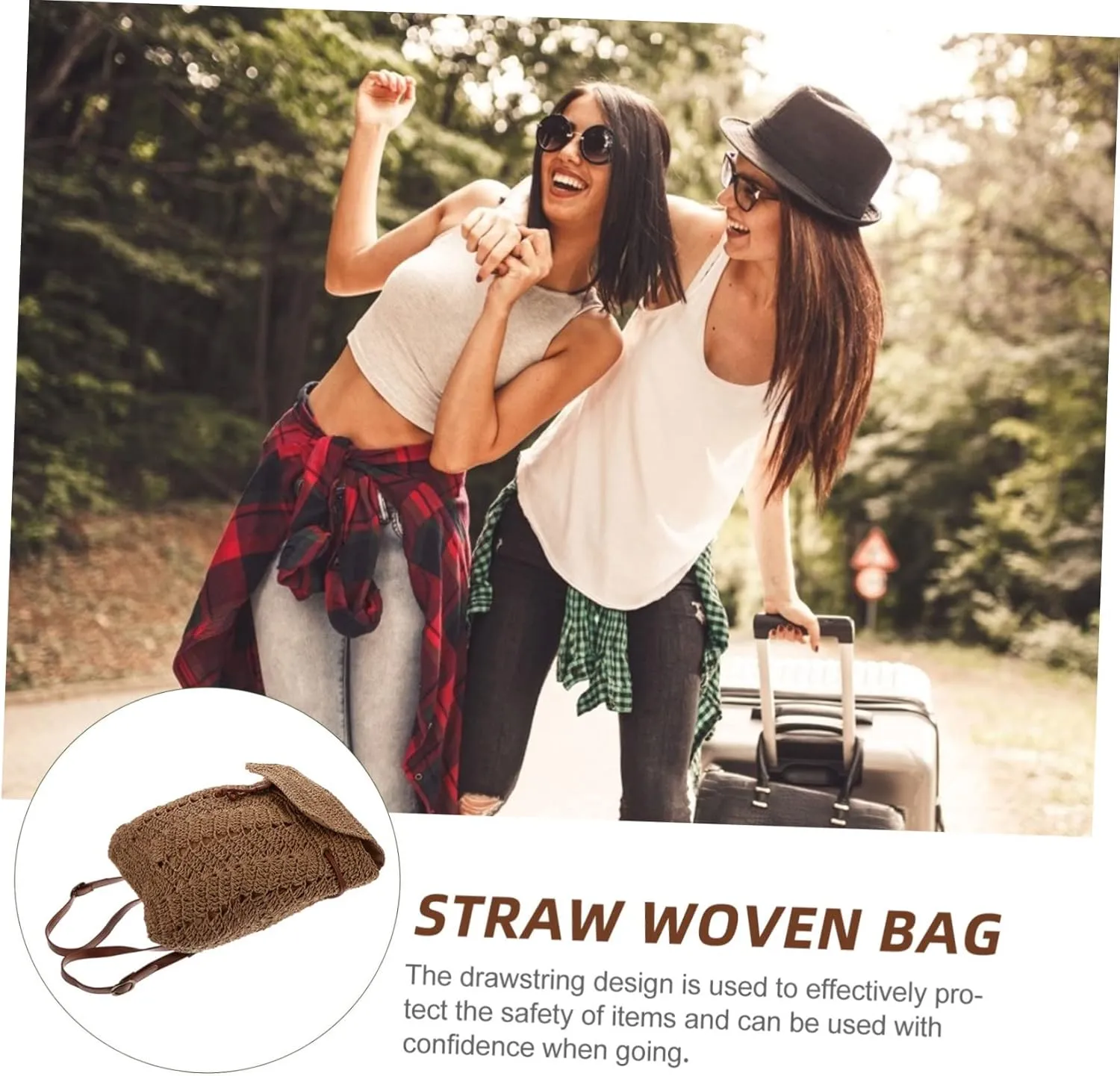 Trendy Beach Backpack - Women's Straw Sling Bag