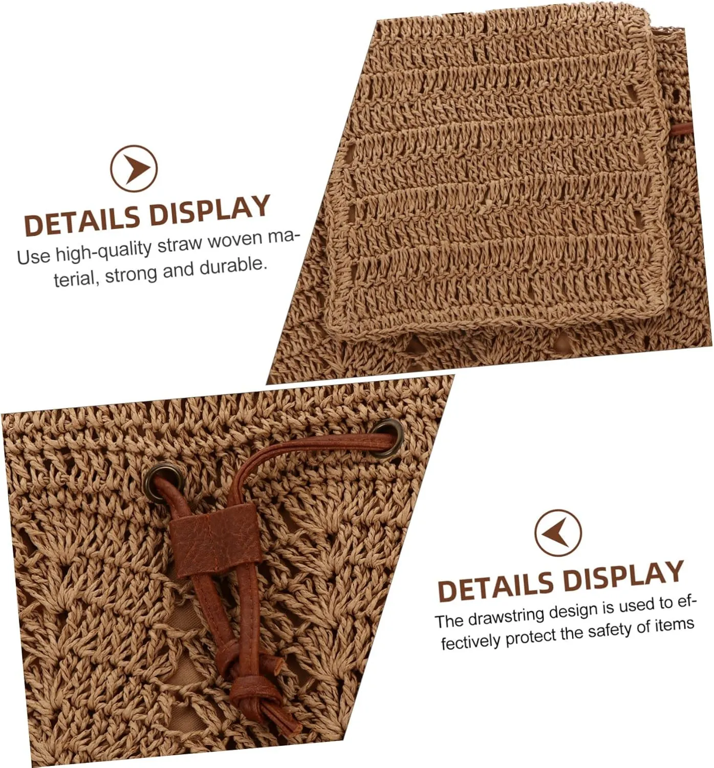Trendy Beach Backpack - Women's Straw Sling Bag