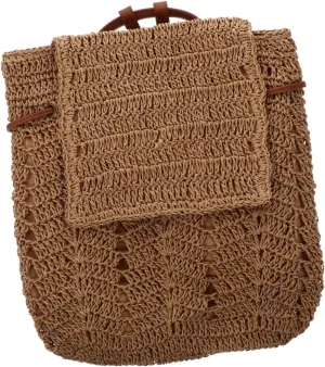 Trendy Beach Backpack - Women's Straw Sling Bag