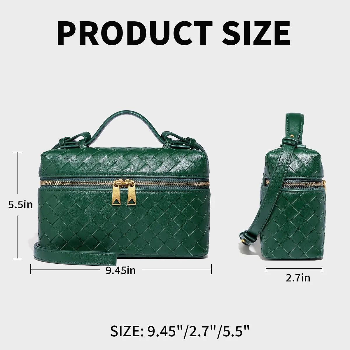 Trendy Woven Crossbody Purse Bag for Women Cute Shoulder Bag Square Box Bags Mini PU Leather Top Handle Purses Handbag