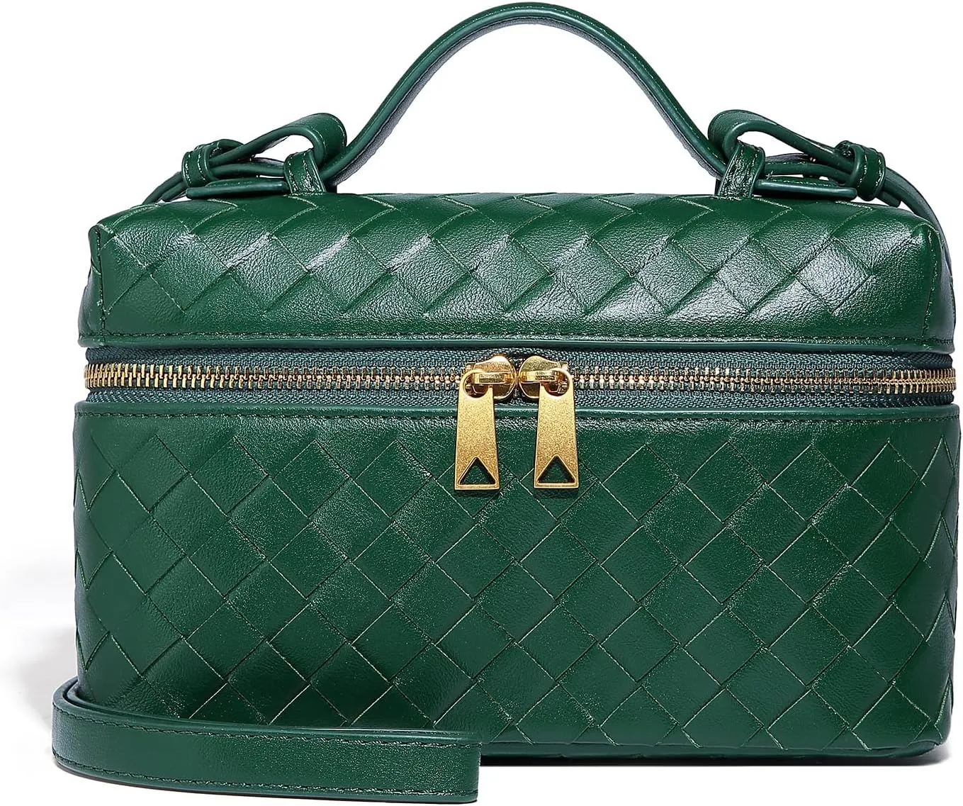 Trendy Woven Crossbody Purse Bag for Women Cute Shoulder Bag Square Box Bags Mini PU Leather Top Handle Purses Handbag
