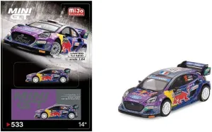 True Scale Miniatures Model Car Compatible with Ford Puma Rally1#19 M-Sport Ford WRT 2022 Rally Montecarlo Winner Limited Edition 1/64 Diecast Model Car MGT00533