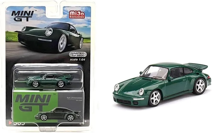 True Scale Miniatures Model Car Compatible with Porsche 911 RUF CTR Anniversary Irish Green 1/64 Diecast Model Car MGT00385
